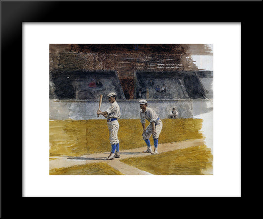 Baseball Players Practicing 20x24 Black Modern Wood Framed Art Print Poster by Eakins, Thomas