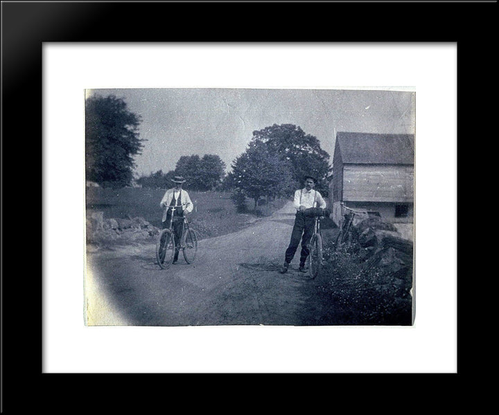 Benjamin Eakins And Samuel Murray With Bicycles 20x24 Black Modern Wood Framed Art Print Poster by Eakins, Thomas