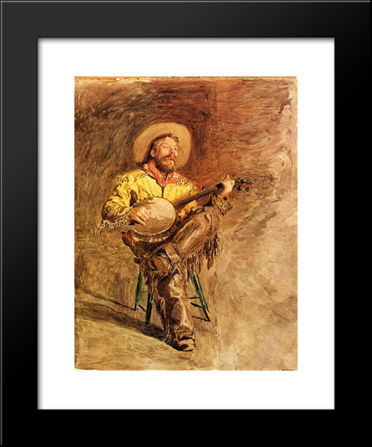 Cowboy Singing 20x24 Black Modern Wood Framed Art Print Poster by Eakins, Thomas