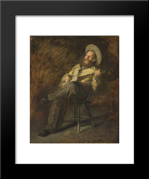 Cowboy Singing 20x24 Black Modern Wood Framed Art Print Poster by Eakins, Thomas