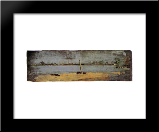 Delaware Riverscape From Gloucester 20x24 Black Modern Wood Framed Art Print Poster by Eakins, Thomas