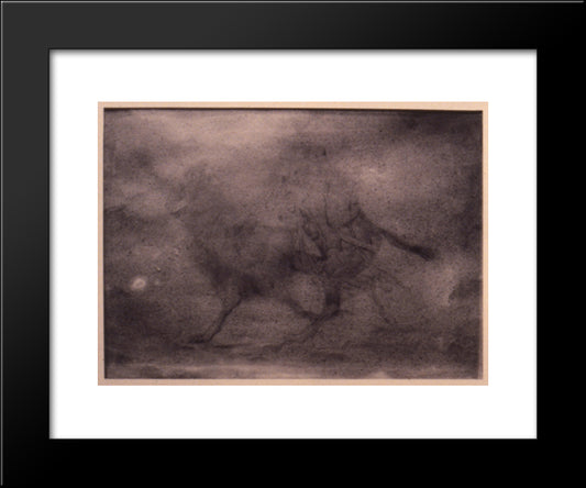 Drawing Of A Camel And Rider 20x24 Black Modern Wood Framed Art Print Poster by Eakins, Thomas