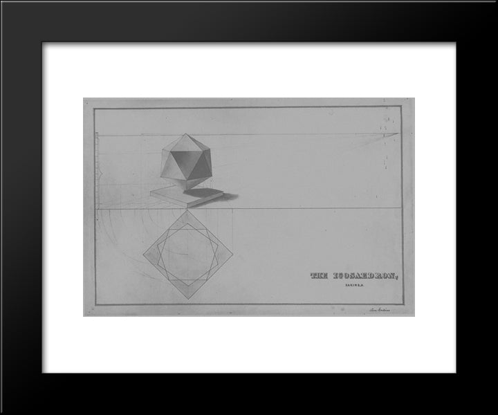 Drawing The Icosahedron 20x24 Black Modern Wood Framed Art Print Poster by Eakins, Thomas