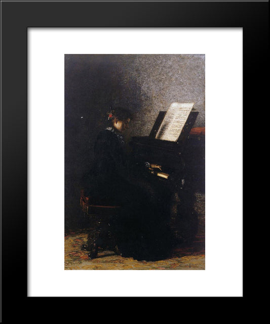Elizabeth At The Piano 20x24 Black Modern Wood Framed Art Print Poster by Eakins, Thomas