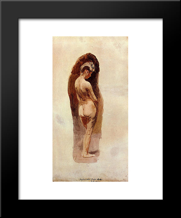 Female Nude 20x24 Black Modern Wood Framed Art Print Poster by Eakins, Thomas