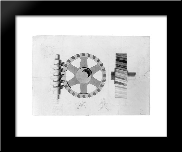 Gears 20x24 Black Modern Wood Framed Art Print Poster by Eakins, Thomas