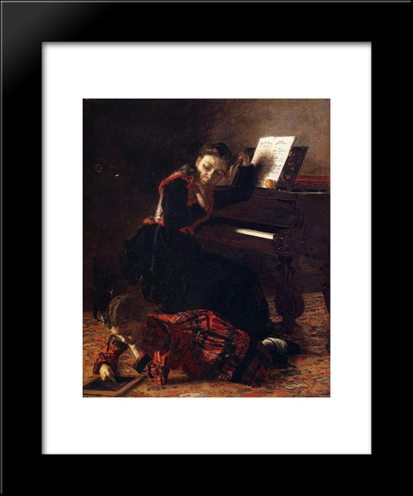 Home Scene 20x24 Black Modern Wood Framed Art Print Poster by Eakins, Thomas