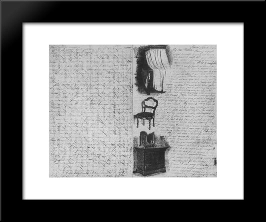 Illustrated Letter Written To His Family 20x24 Black Modern Wood Framed Art Print Poster by Eakins, Thomas