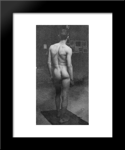 Male Nude (Samuel Murray) 20x24 Black Modern Wood Framed Art Print Poster by Eakins, Thomas