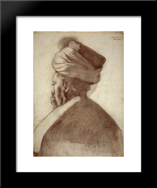Man In Turban 20x24 Black Modern Wood Framed Art Print Poster by Eakins, Thomas
