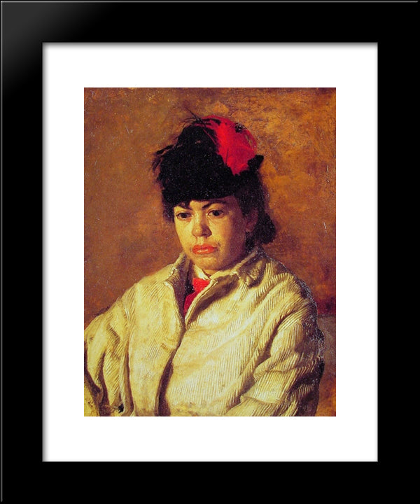 Margaret In Skating Costume 20x24 Black Modern Wood Framed Art Print Poster by Eakins, Thomas