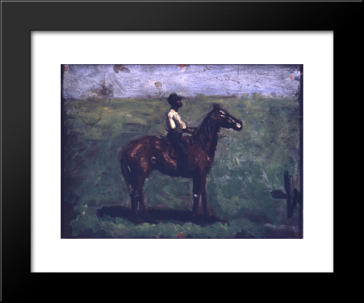 Negro Boy On A Bay Horse 20x24 Black Modern Wood Framed Art Print Poster by Eakins, Thomas