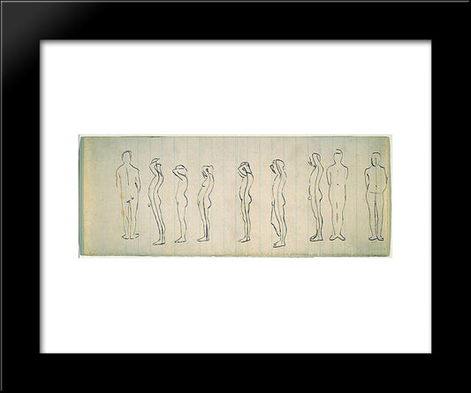 Nine Studies Of A Figure 20x24 Black Modern Wood Framed Art Print Poster by Eakins, Thomas