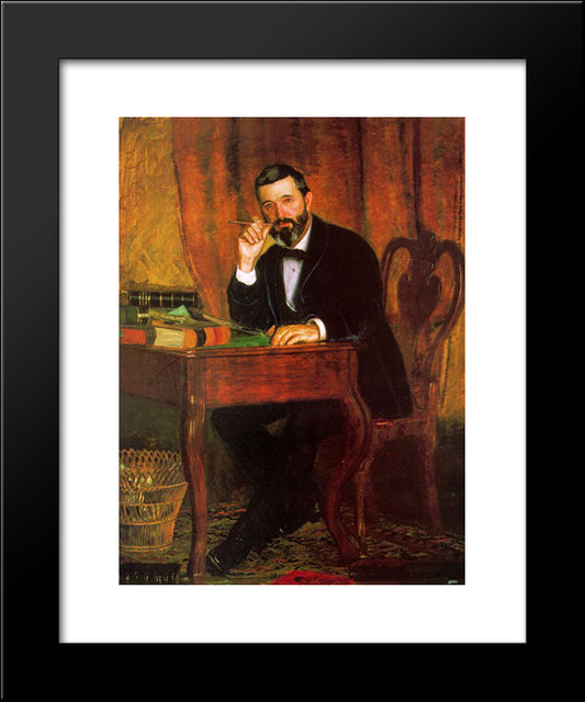 Portrait Of Dr. Horatio C Wood 20x24 Black Modern Wood Framed Art Print Poster by Eakins, Thomas