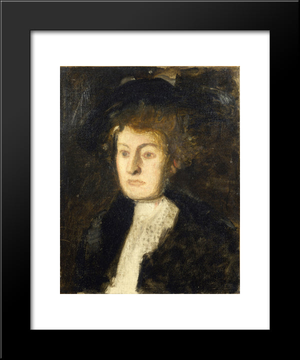 Portrait Of Miss Mary Perkins 20x24 Black Modern Wood Framed Art Print Poster by Eakins, Thomas