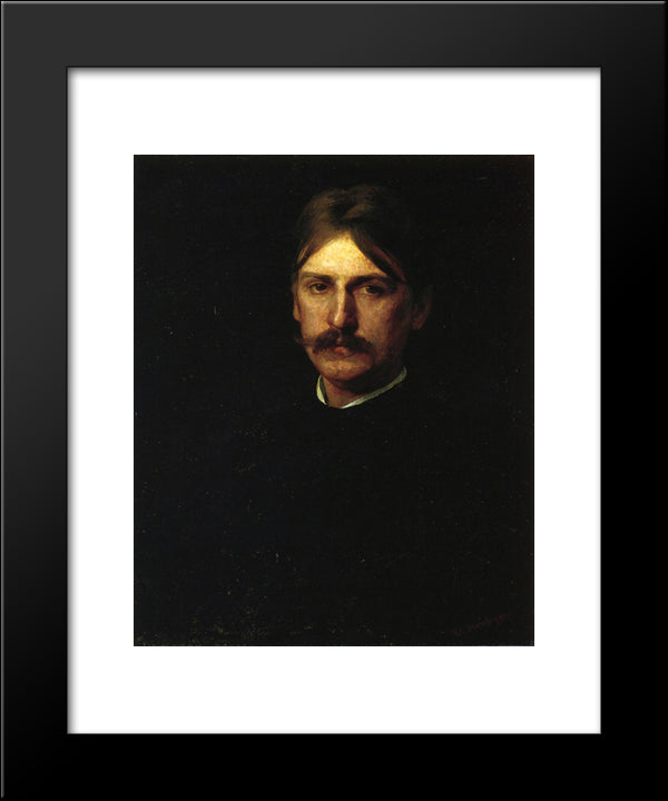 Portrait Of Montague Flagg (The Wanderer) 20x24 Black Modern Wood Framed Art Print Poster by Eakins, Thomas
