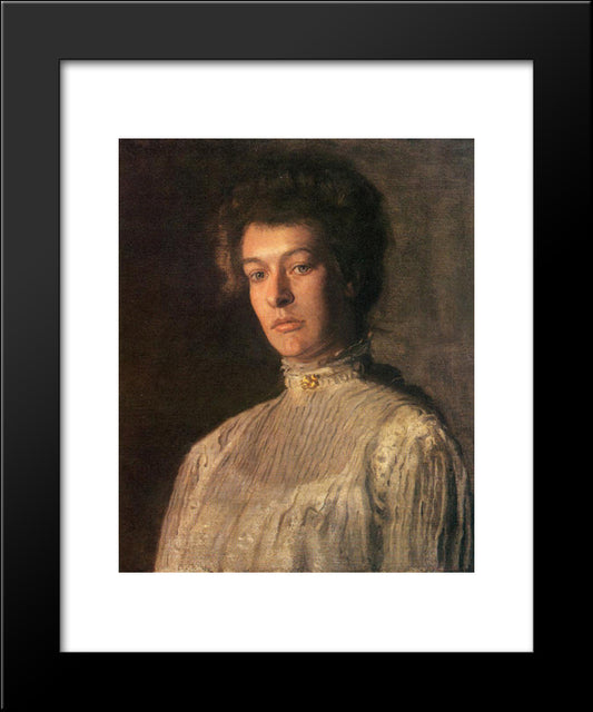 Portrait Of Mrs. Kern Dodge (Helen Peterson Greene) 20x24 Black Modern Wood Framed Art Print Poster by Eakins, Thomas