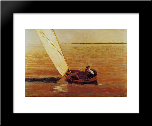 Sailing 20x24 Black Modern Wood Framed Art Print Poster by Eakins, Thomas