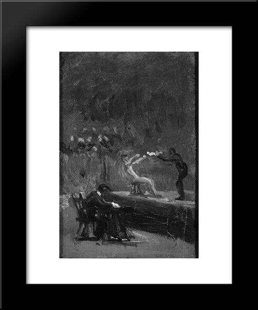 Sketch For Between Rounds 20x24 Black Modern Wood Framed Art Print Poster by Eakins, Thomas