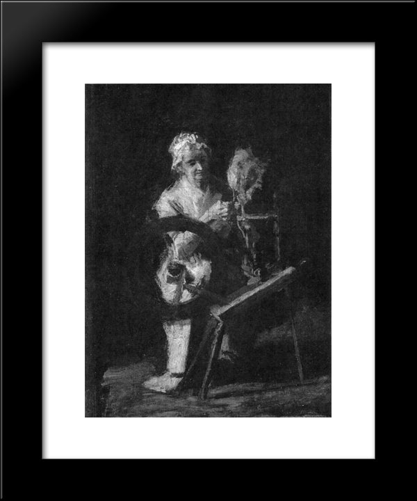 Sketch For In Grandmother'S Time 20x24 Black Modern Wood Framed Art Print Poster by Eakins, Thomas