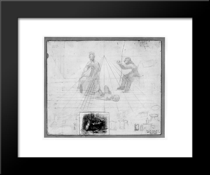 Sketch For Mr. Neelus Peeler0S Conditions 20x24 Black Modern Wood Framed Art Print Poster by Eakins, Thomas