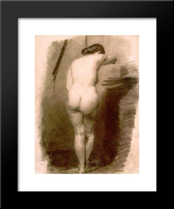 Standing Nude 20x24 Black Modern Wood Framed Art Print Poster by Eakins, Thomas
