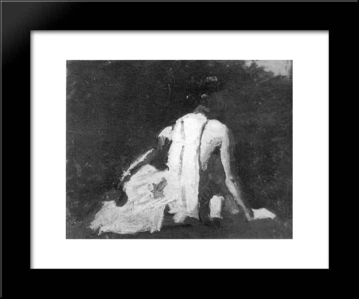 Study For An Arcadian 20x24 Black Modern Wood Framed Art Print Poster by Eakins, Thomas