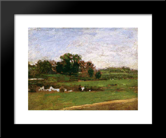 Study For The Meadows 20x24 Black Modern Wood Framed Art Print Poster by Eakins, Thomas