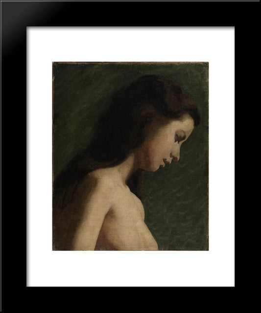 Study Of A Girl'S Head 20x24 Black Modern Wood Framed Art Print Poster by Eakins, Thomas