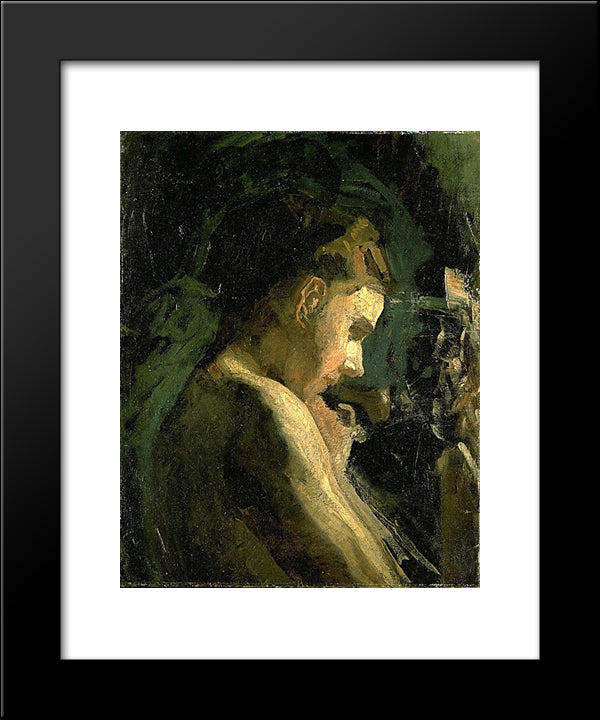 Study Of A Girl'S Head 20x24 Black Modern Wood Framed Art Print Poster by Eakins, Thomas