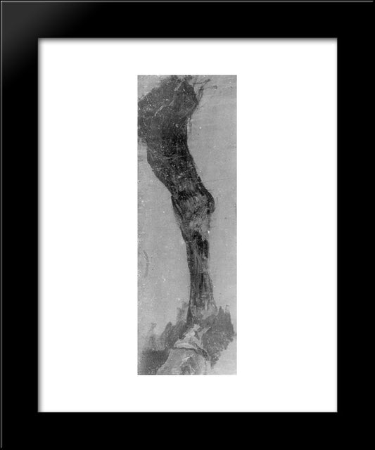 Study Of A Horse'S Leg For The Fairman Rogers Four In Hand 20x24 Black Modern Wood Framed Art Print Poster by Eakins, Thomas