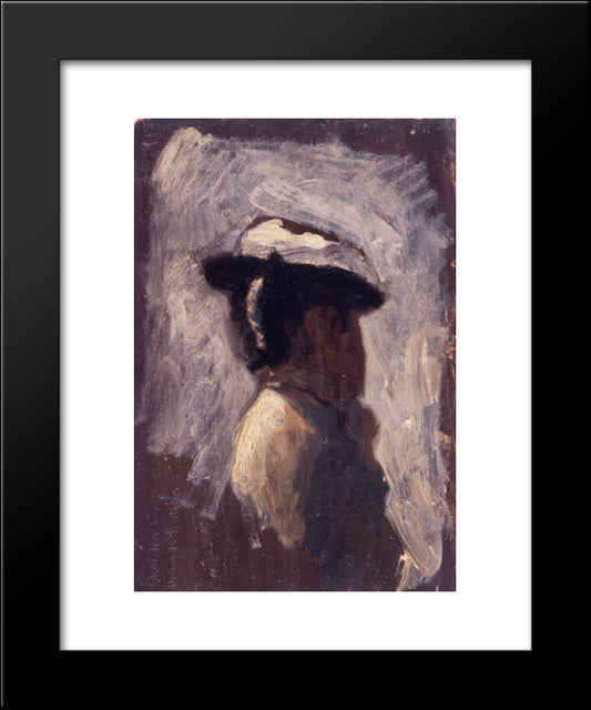 Study Of A Woman'S Head 20x24 Black Modern Wood Framed Art Print Poster by Eakins, Thomas