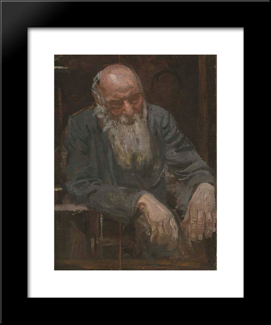 Study Of An Old Man 20x24 Black Modern Wood Framed Art Print Poster by Eakins, Thomas