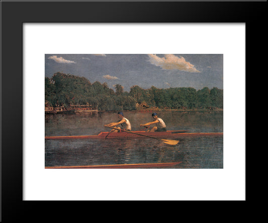 The Biglin Brothers Racing 20x24 Black Modern Wood Framed Art Print Poster by Eakins, Thomas