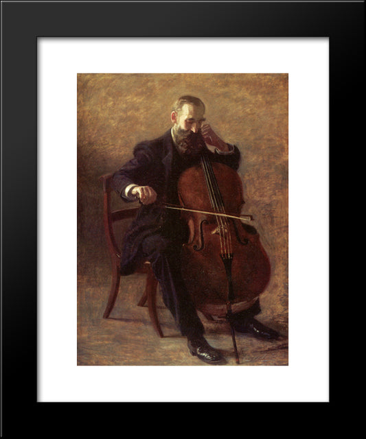 The Cello Player 20x24 Black Modern Wood Framed Art Print Poster by Eakins, Thomas