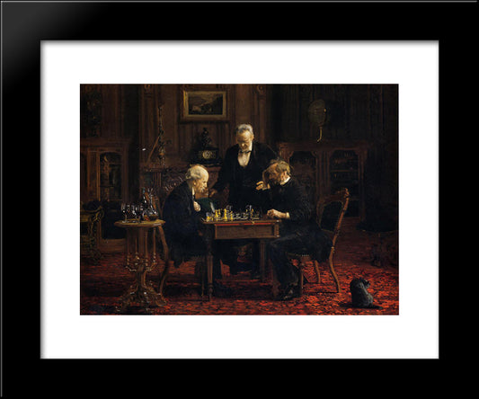 The Chess Player 20x24 Black Modern Wood Framed Art Print Poster by Eakins, Thomas