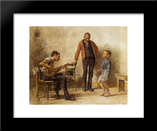 The Dancing Lesson 20x24 Black Modern Wood Framed Art Print Poster by Eakins, Thomas