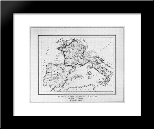 The Map 20x24 Black Modern Wood Framed Art Print Poster by Eakins, Thomas