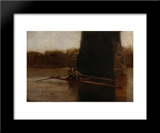 The Pair Oared Shell 20x24 Black Modern Wood Framed Art Print Poster by Eakins, Thomas