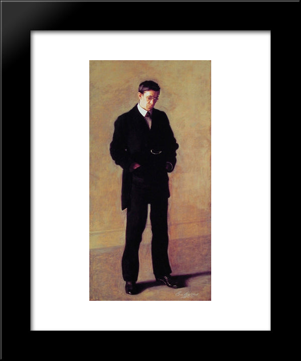 The Thinker 20x24 Black Modern Wood Framed Art Print Poster by Eakins, Thomas