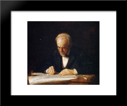 The Writing Master (Benjamin Eakins) 20x24 Black Modern Wood Framed Art Print Poster by Eakins, Thomas