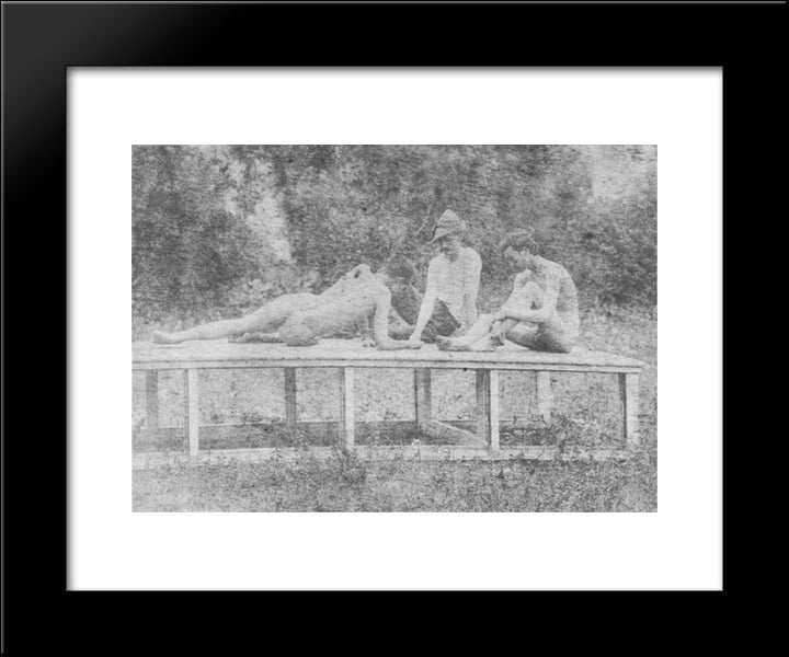 Unidentified Model, Thomas Anschutz And J. Laurie Wallace 20x24 Black Modern Wood Framed Art Print Poster by Eakins, Thomas