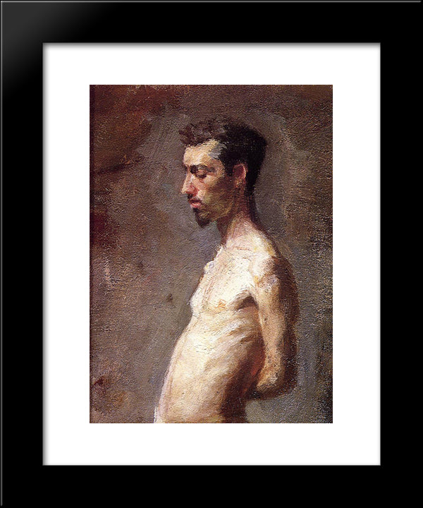 Wallace Posing 20x24 Black Modern Wood Framed Art Print Poster by Eakins, Thomas