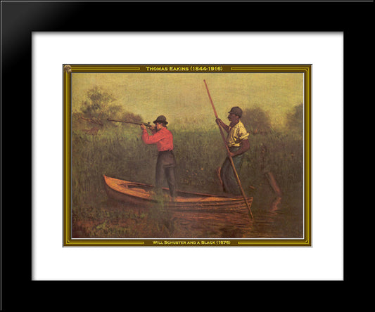 Will Schuster And A Black 20x24 Black Modern Wood Framed Art Print Poster by Eakins, Thomas