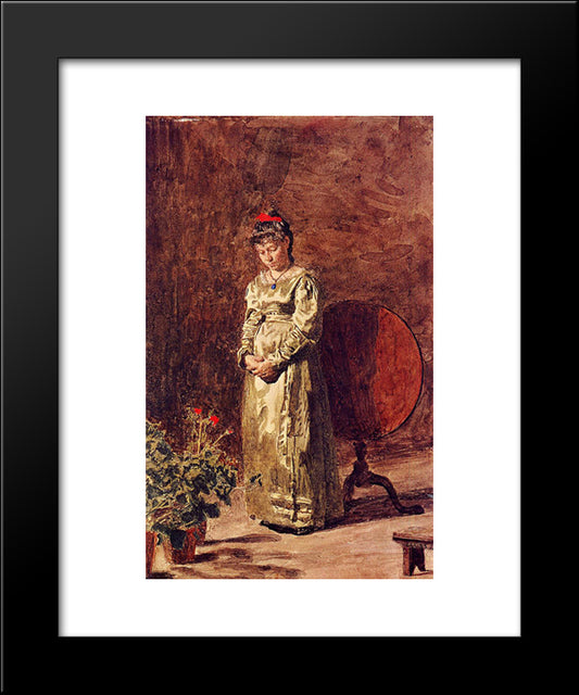 Young Girl Meditating 20x24 Black Modern Wood Framed Art Print Poster by Eakins, Thomas