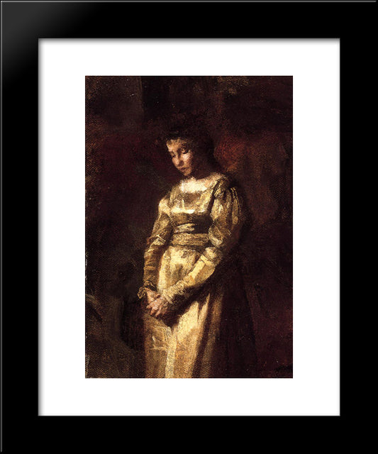 Young Girl Meditating (Study) 20x24 Black Modern Wood Framed Art Print Poster by Eakins, Thomas