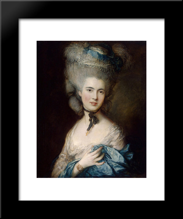 A Woman In Blue (Portrait Of The Duchess Of Beaufort) 20x24 Black Modern Wood Framed Art Print Poster by Gainsborough, Thomas