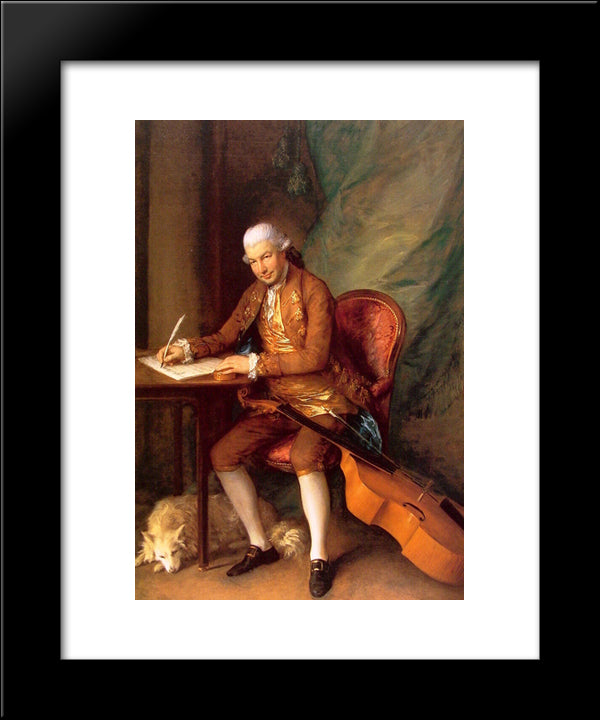 Carl Friedrich Abel 20x24 Black Modern Wood Framed Art Print Poster by Gainsborough, Thomas