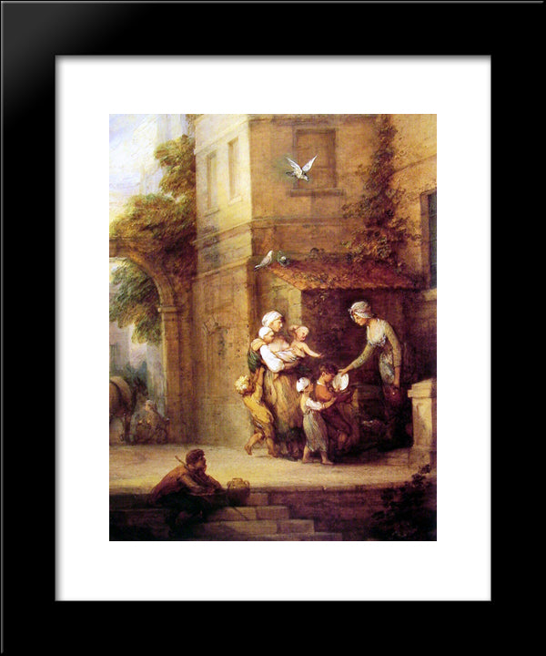 Charity Relieving Distress 20x24 Black Modern Wood Framed Art Print Poster by Gainsborough, Thomas