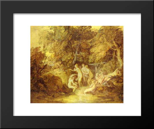 Diana And Actaeon 20x24 Black Modern Wood Framed Art Print Poster by Gainsborough, Thomas